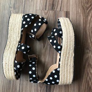 Polka dot espadrille sandals